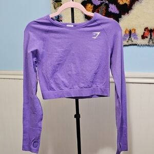 Gymshark Purple Long Sleeve Activewear Crop Top